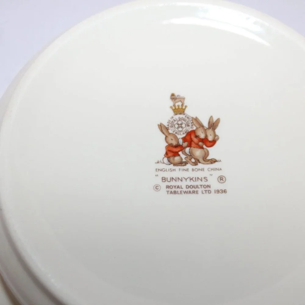 Vintage 1936 Royal Doulton “Bunnykins” Bowl/Cup Set Fine Bone China